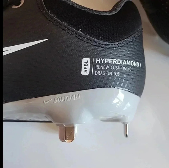 Nike Hyperdiamond 4 Pro Metal Softball Cleats, Size 7.5, Black, New - Picture 5 of 9